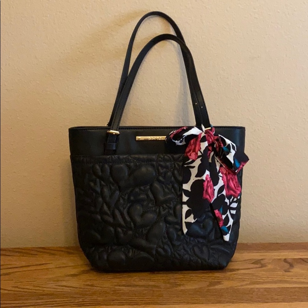 BETSEY JOHNSON Aaliya Scarf Tote Bag Black NWT